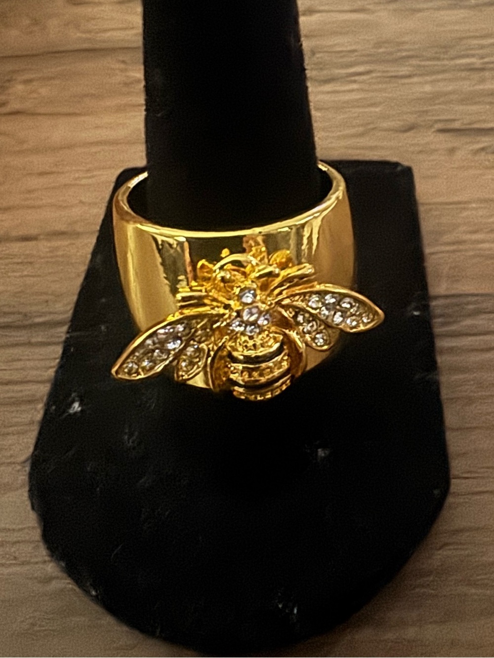 Gold Bee Statement Ring Size 10